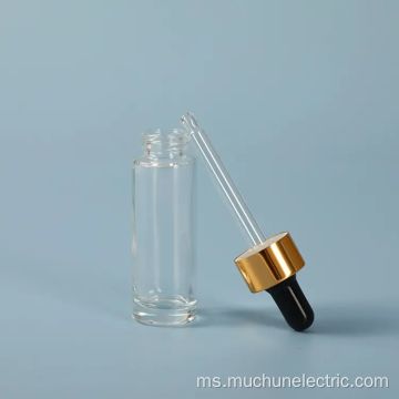 Botol penitis emas serum kaca kosong bulat bulat